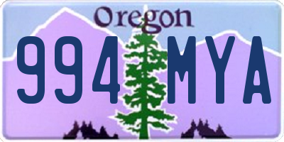 OR license plate 994MYA