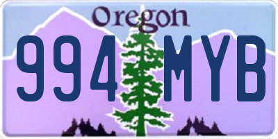OR license plate 994MYB