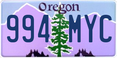 OR license plate 994MYC
