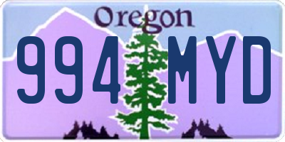 OR license plate 994MYD