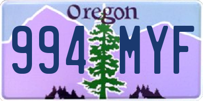 OR license plate 994MYF