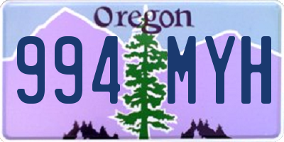 OR license plate 994MYH