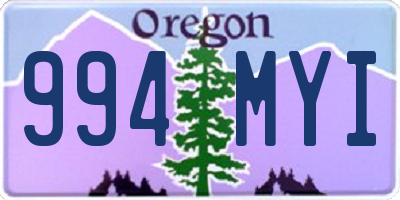 OR license plate 994MYI