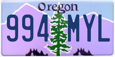 OR license plate 994MYL