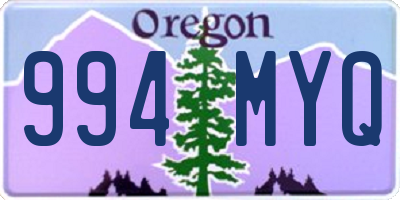 OR license plate 994MYQ