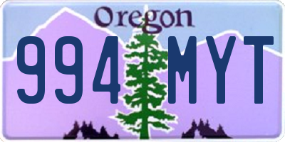 OR license plate 994MYT