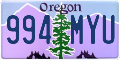 OR license plate 994MYU