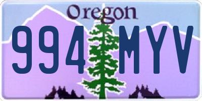 OR license plate 994MYV
