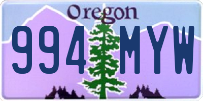 OR license plate 994MYW
