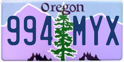 OR license plate 994MYX