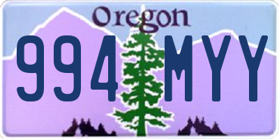 OR license plate 994MYY