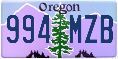 OR license plate 994MZB