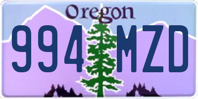 OR license plate 994MZD