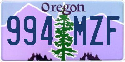 OR license plate 994MZF