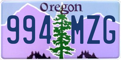 OR license plate 994MZG
