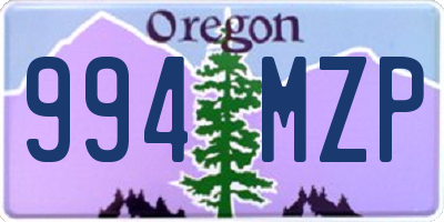 OR license plate 994MZP