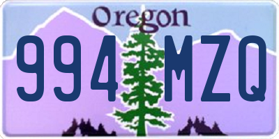 OR license plate 994MZQ