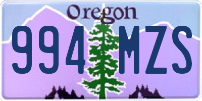 OR license plate 994MZS
