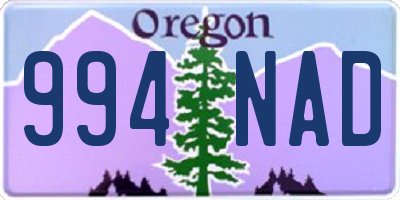 OR license plate 994NAD