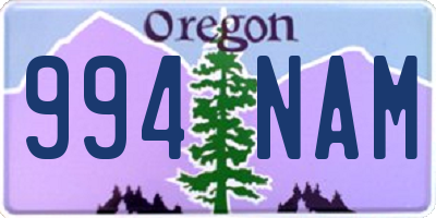 OR license plate 994NAM