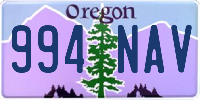 OR license plate 994NAV