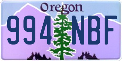 OR license plate 994NBF