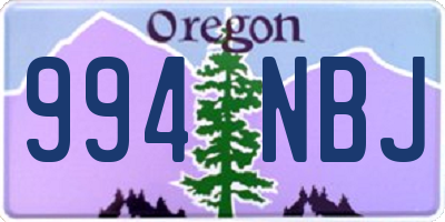 OR license plate 994NBJ