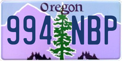 OR license plate 994NBP