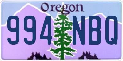 OR license plate 994NBQ