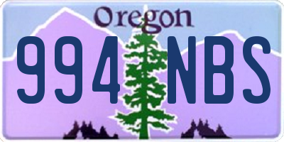 OR license plate 994NBS