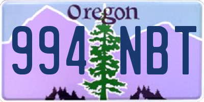 OR license plate 994NBT