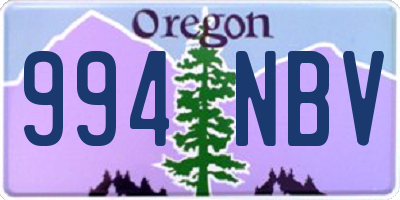 OR license plate 994NBV