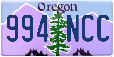 OR license plate 994NCC