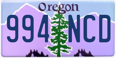 OR license plate 994NCD