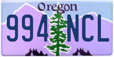 OR license plate 994NCL