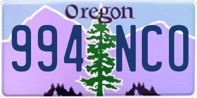 OR license plate 994NCO