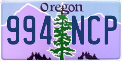 OR license plate 994NCP