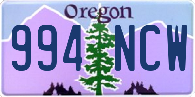 OR license plate 994NCW