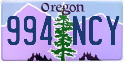 OR license plate 994NCY