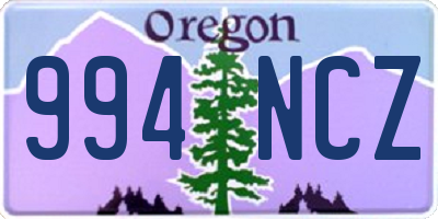 OR license plate 994NCZ