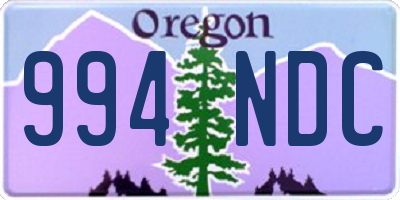 OR license plate 994NDC