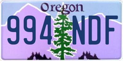 OR license plate 994NDF