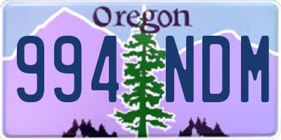 OR license plate 994NDM