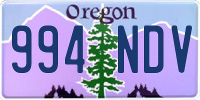 OR license plate 994NDV