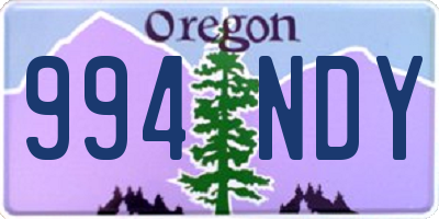 OR license plate 994NDY
