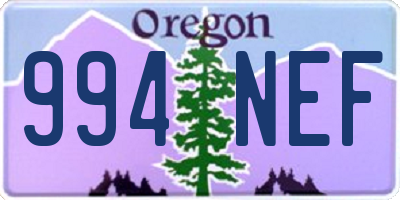 OR license plate 994NEF