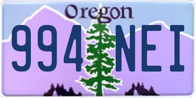 OR license plate 994NEI