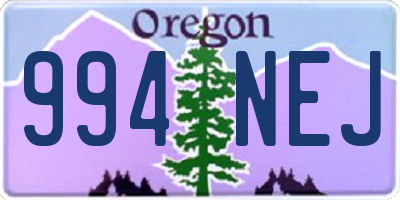 OR license plate 994NEJ