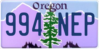 OR license plate 994NEP