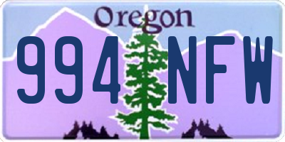 OR license plate 994NFW